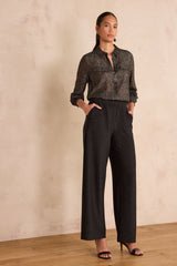 MONA METALLIC STRAIGHT TROUSERS