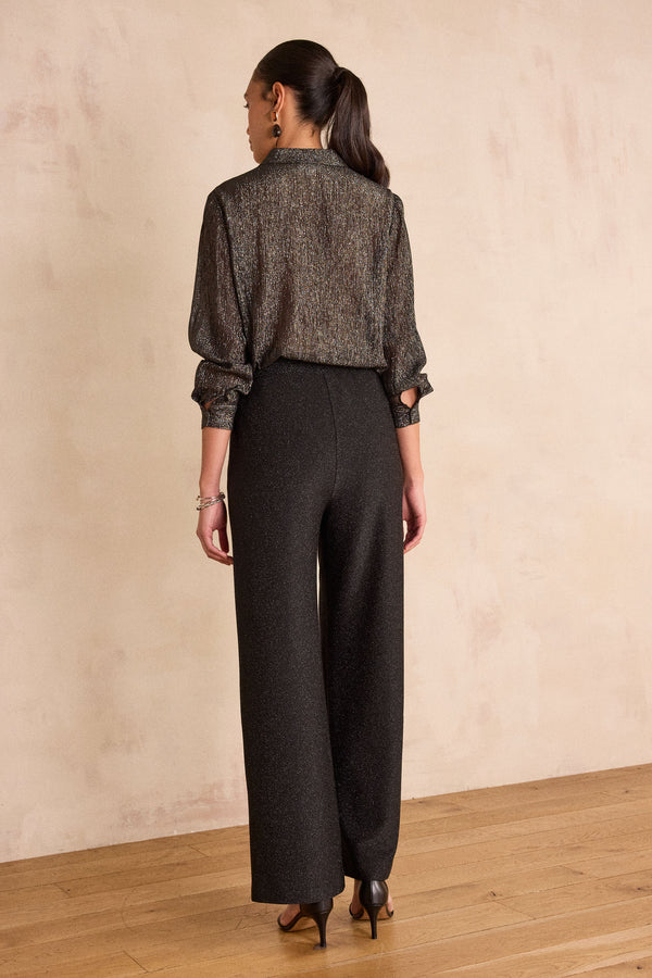MONA METALLIC STRAIGHT TROUSERS