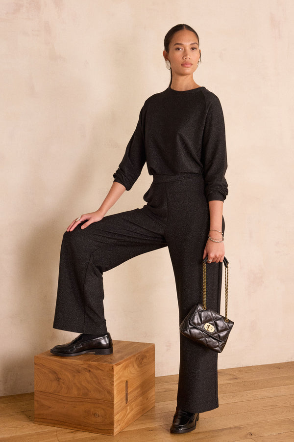 MONA METALLIC STRAIGHT TROUSERS