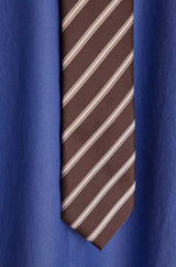 THEOPHILE DARK BROWN STRIPED TIE