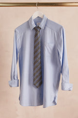 THEOPHILE HEATHER GREY STRIPED TIE