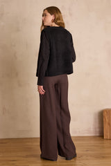 FLAUBERT CHOCOLATE WIDE LEG TROUSERS
