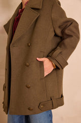 FLETCHER KHAKI WOOL COAT