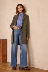 SALIA STRIPED RUFFLED BLOUSE