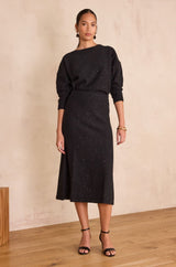 CLEOPATRE SEQUIN KNIT MIDI SKIRT