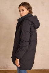 DINA BLACK MID-LENGTH PUFFER JACKET