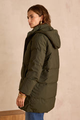 DINA KHAKI MID-LENGTH PUFFER JACKET