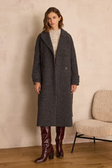 DAREN ANTHRACITE LONG WOOL COAT