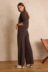 MARINA CHOCOLATE KNIT TROUSERS