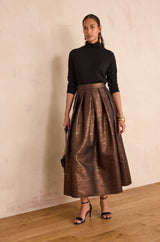 ETINCELLE LONG METALLIC EFFECT SKIRT