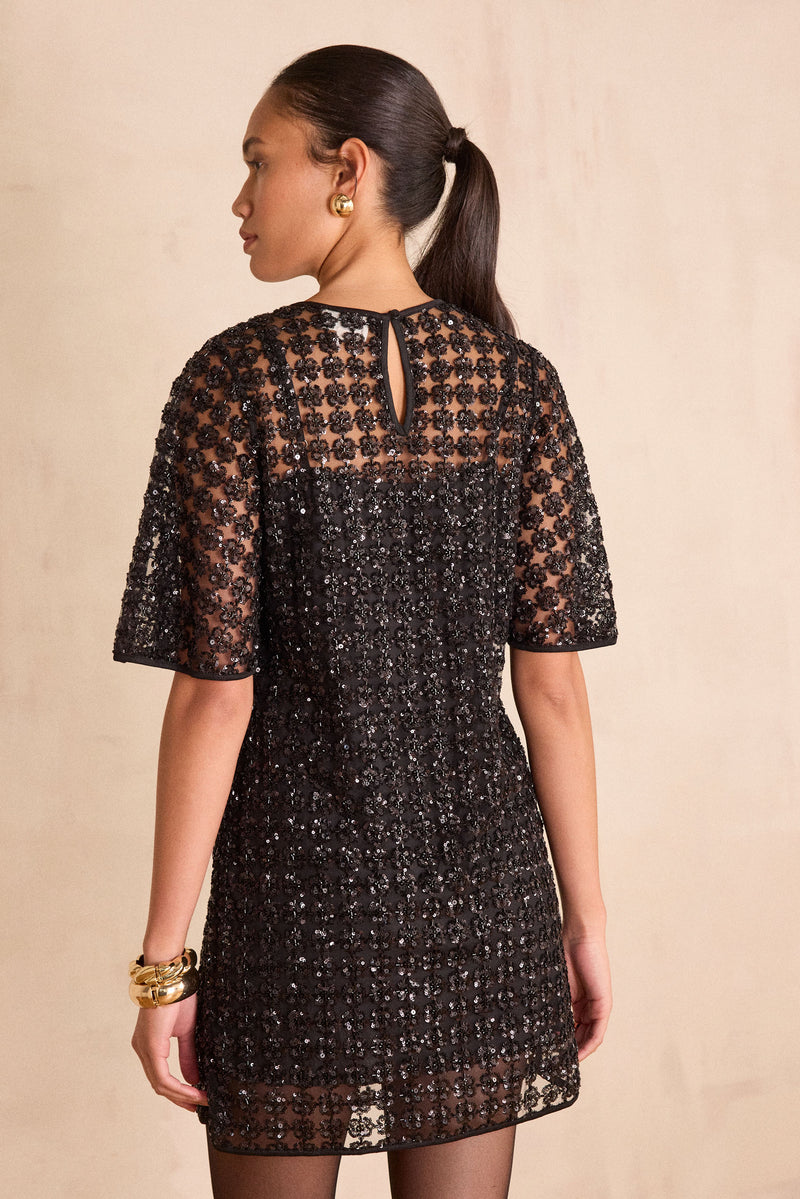 ROSELLA SHORT SLEEVES A-LINE DRESS