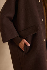 MAGDA CHOCOALTE MID-LENGTH WOOL COAT