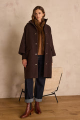 MAGDA CHOCOALTE MID-LENGTH WOOL COAT