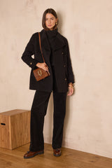 DJANIS BLACK WOOL PEACOAT