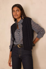 COLETTE NAVY PAISLEY PRINT SHIRT