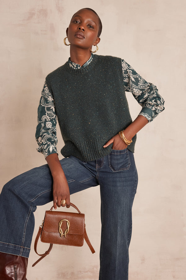 COLETTE GREEN FLORAL PRINT SHIRT