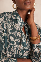 COLETTE GREEN FLORAL PRINT SHIRT