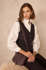 ABEL BIS SLEEVELESS HERRINGBONE WOOL WAISTCOAT