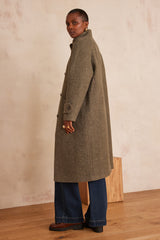 DUKE OLIVE LONG WOOL COAT