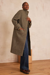 DUKE OLIVE LONG WOOL COAT