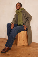 DUKE OLIVE LONG WOOL COAT