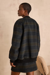 KIM CHECKED WOOL BOMBER JACKET