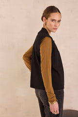PETRA BLACK SLEEVELESS CARDIGAN