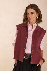 PETRA ROSEWOOD SLEEVELESS CARDIGAN