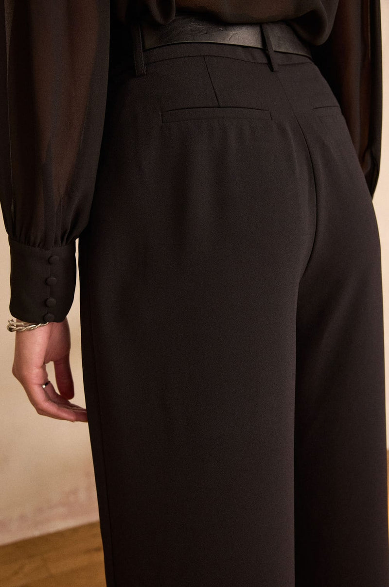 FLAUBERT BLACK WIDE LEG TROUSERS