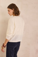 PAOLO ECRU MOHAIR AND WOOL CARDIGAN