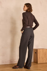 FERGUSON ANTHRACITE STRIPED TROUSERS