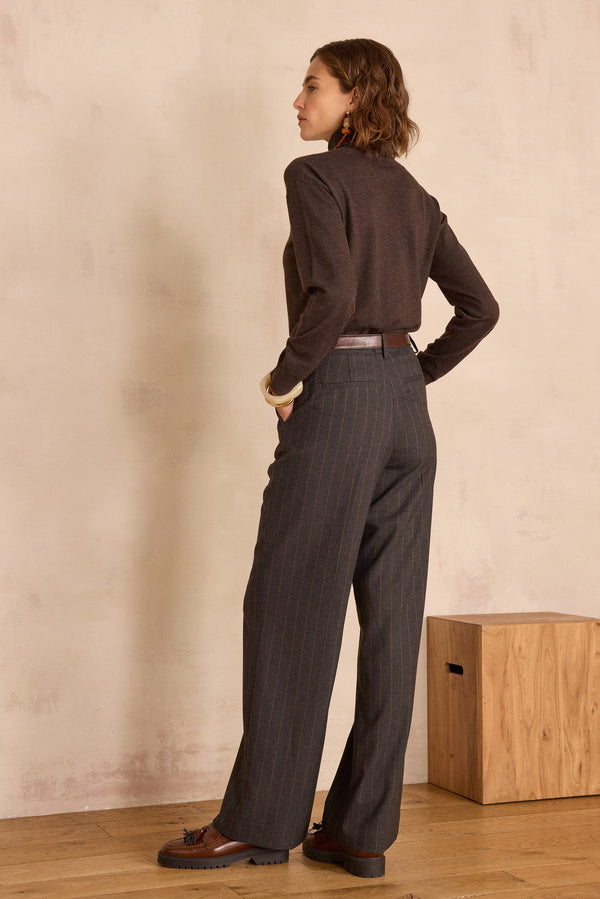 FERGUSON ANTHRACITE STRIPED TROUSERS
