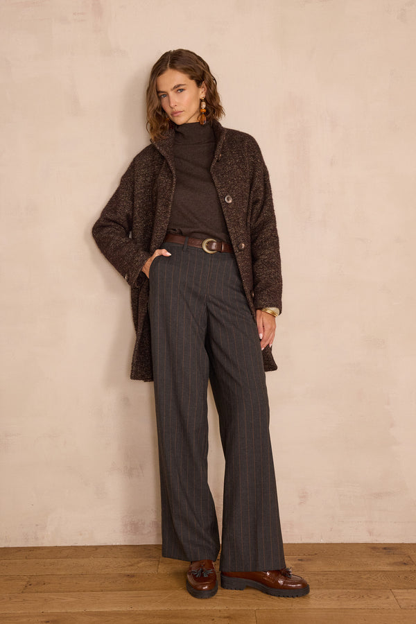 FERGUSON ANTHRACITE STRIPED TROUSERS