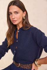 PETER BLUE WOOL CARDIGAN