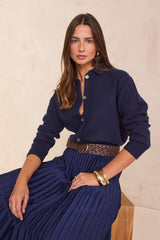 PETER BLUE WOOL CARDIGAN