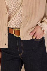 PARATY CREAM SLEEVELESS WOOL CARDIGAN