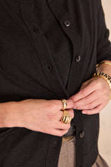 PAYTON BLACK WOOL BLEND CARDIGAN