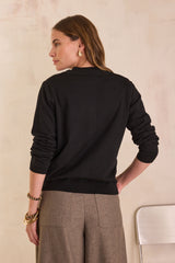 PAYTON BLACK WOOL BLEND CARDIGAN