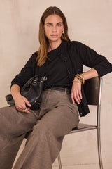 PAYTON BLACK WOOL BLEND CARDIGAN