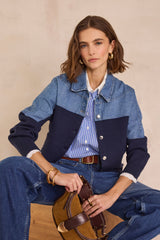 DIVINE STRIPED LACE CUFF SHIRT