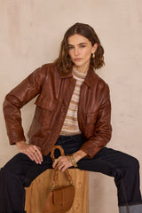 COCO CINNAMON LEATHER JACKET