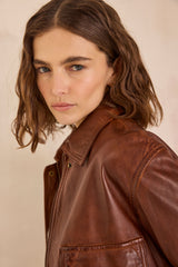 COCO CINNAMON LEATHER JACKET