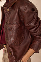 CARLA BRICK 100% LEATHER JACKET