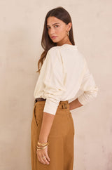 LISA WHEAT LINEN AND COTTON SWEATSHIRT