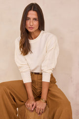 LISA WHEAT LINEN AND COTTON SWEATSHIRT