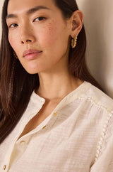 DALIA CREAM EMBROIDERED COTTON BLOUSE