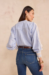 DUNE STRIPED EMBROIDERED BLOUSE