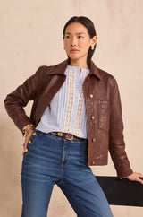 DUNE STRIPED EMBROIDERED BLOUSE