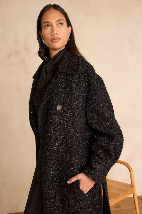 DJOVANNI BLACK LUREX COAT