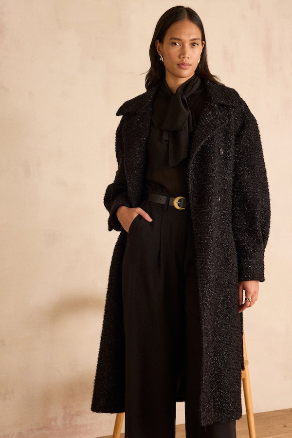 DJOVANNI BLACK LUREX COAT